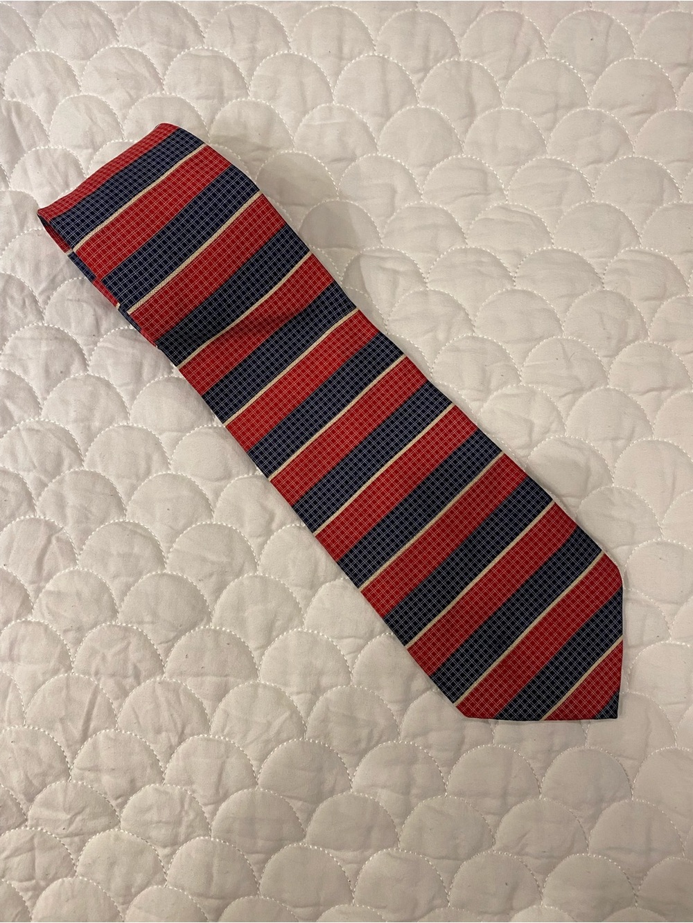 Claiborne Red & Blue Striped Tie